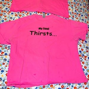 Regular pink tee shirt  * gonna wash before I sell it*